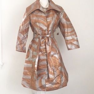 NWT Samuel Dong Women's Abstract Trench Coat